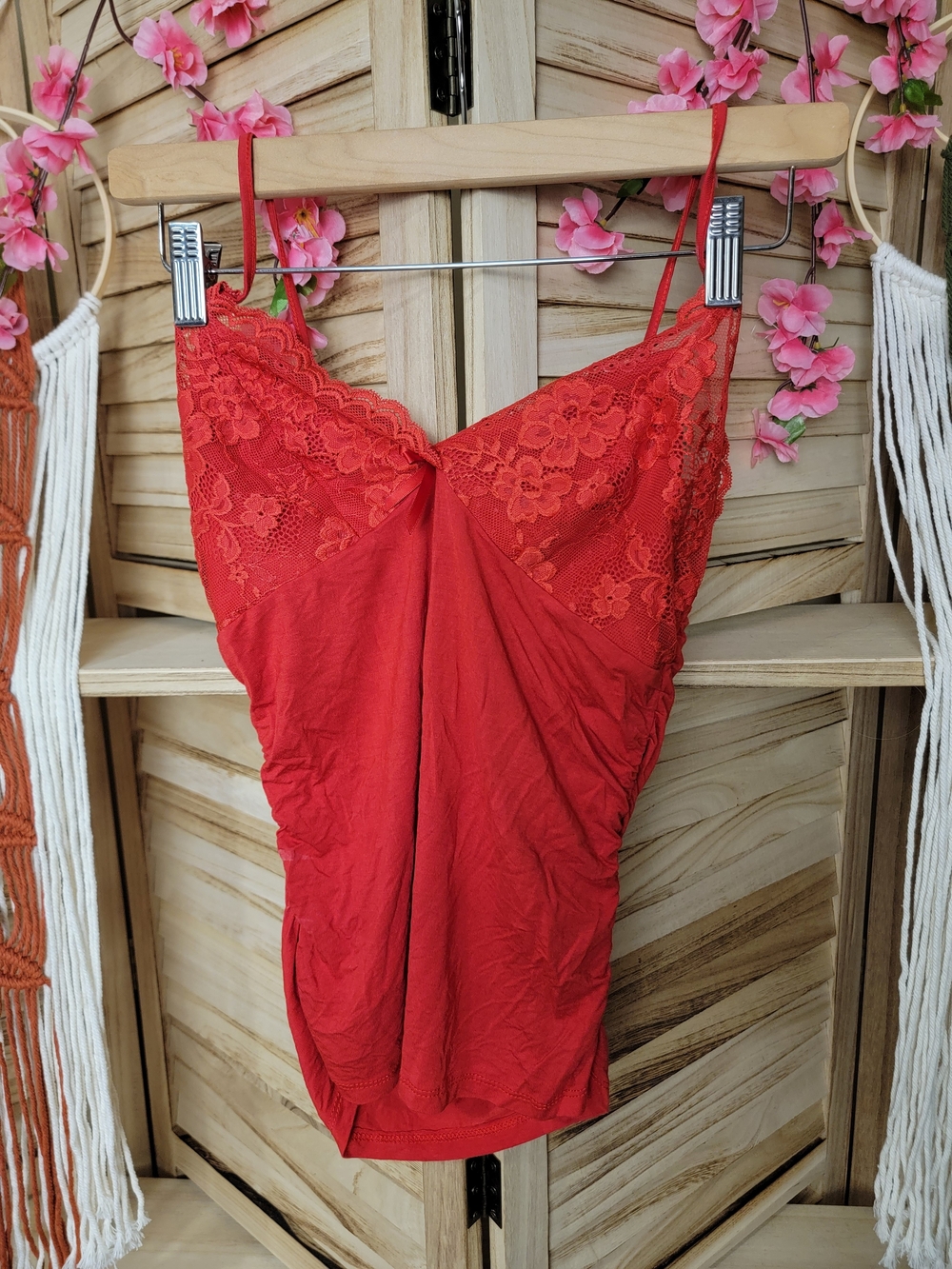 Red Lace Cami Top